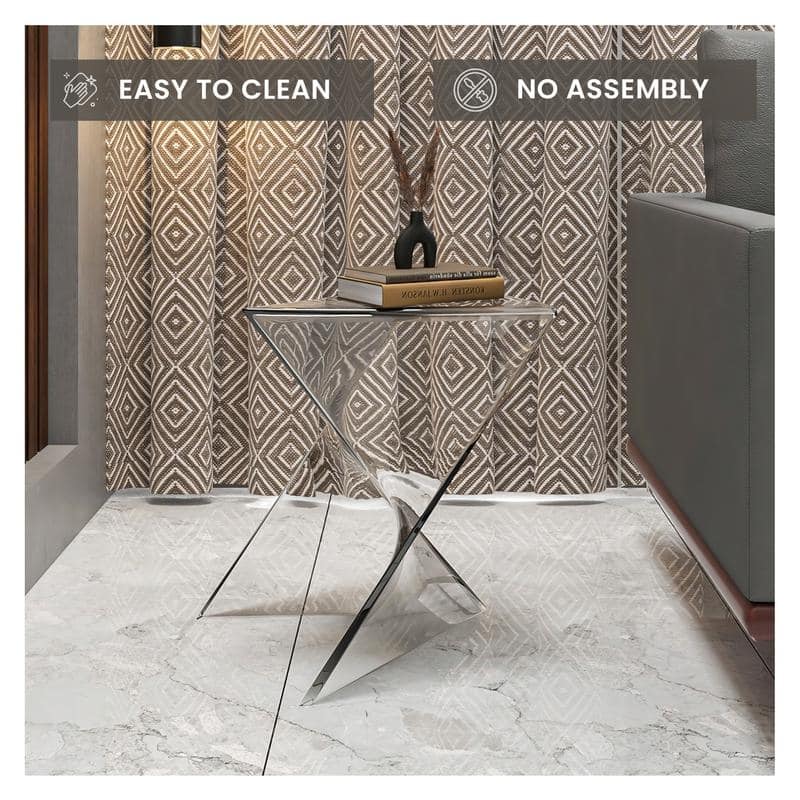 LeisureMod Randolph Modern Side Table - Grey - 15.5 x 17 x 17