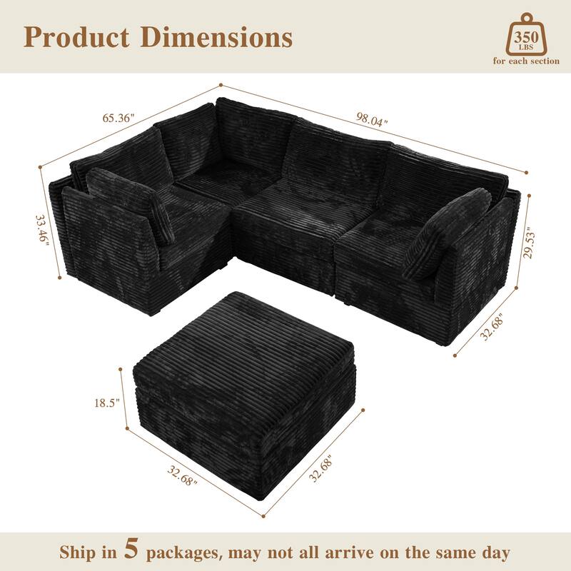 OVIOS Modular Cloud-Like Sofa (with Ottoman)