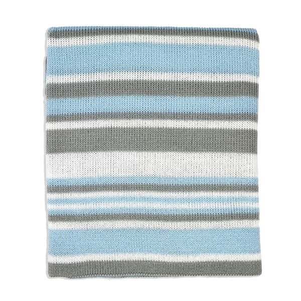 slide 2 of 9, Striped Knit Baby Blanket - N/A Aqua
