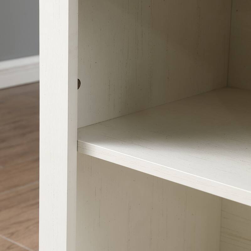 Farmhouse Storage Cabinet with Sliding Barn Door & Wine Shelf, Small Storage Cabinet for, Kitchen, Living Room, Rustic O