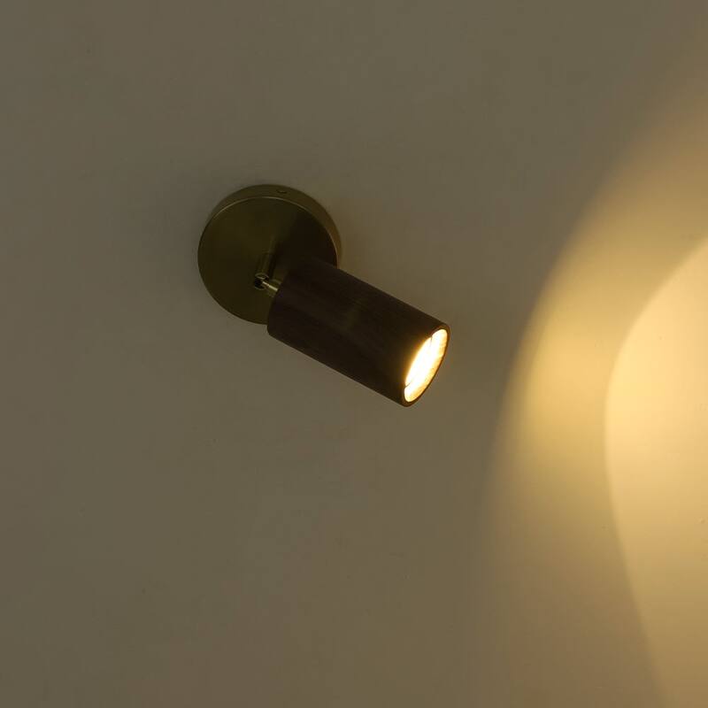 Rustic Wood Grain Single Ceiling Track Light Adjustable Spotlight