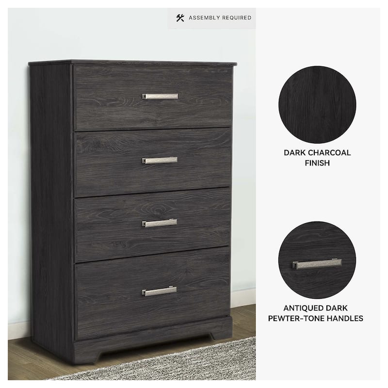 Belachime Black Four Drawer Chest