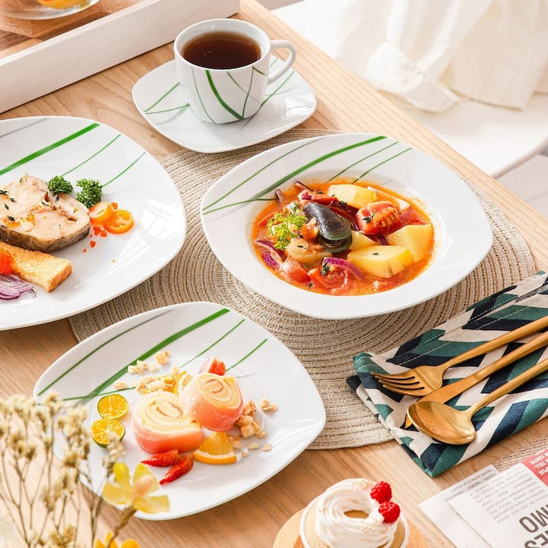 VEWEET Aviva Porcelain Dinnerware Set (Service for 6)