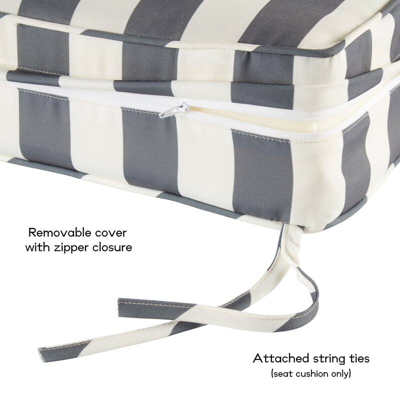 Outdoor 2-Piece Reversible Deep Seat Cushion Set (Cushions Only)