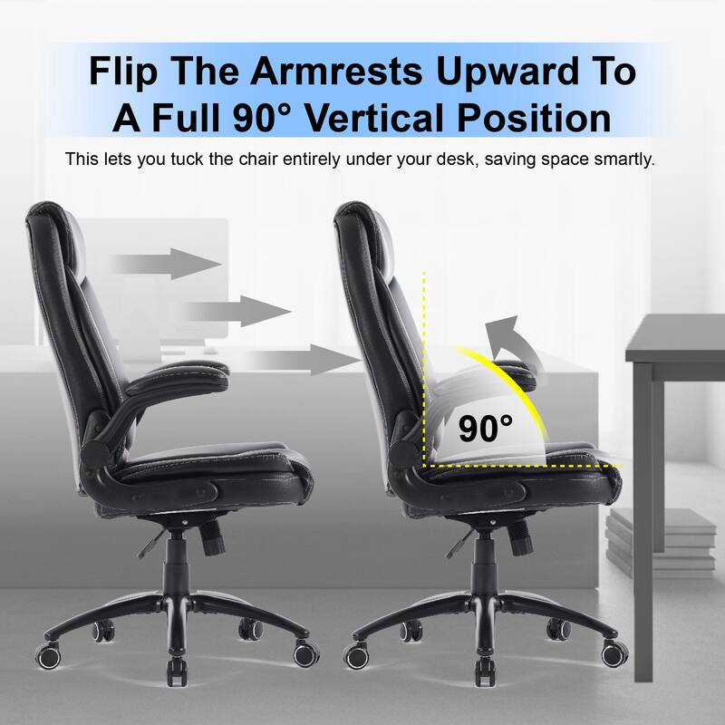 High-Back Executive Office Chair Wide Reclining Seat