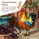 preview thumbnail 8 of 15, Glitzhome Fall 21"H Metal 3D Colorful Rooster Statue Garden Decor Yard Art Thanksgiving Gifts