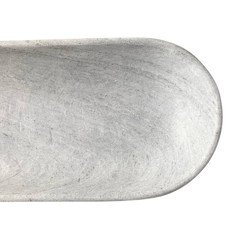 Artissance 27" Natural Marble Oval Bowl Light Grey
