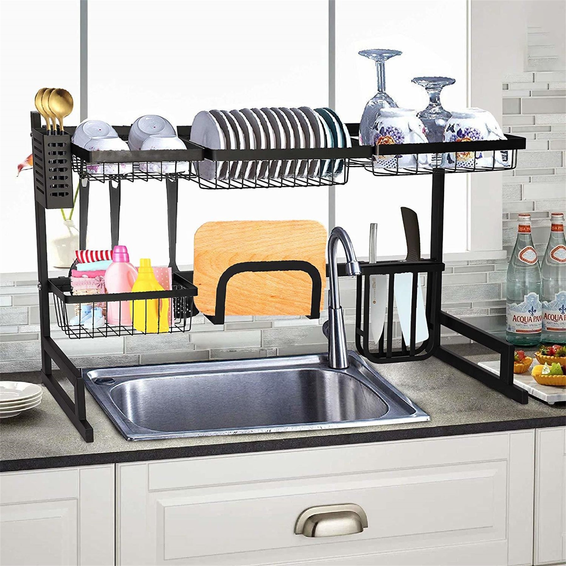 Dish rack with knife holder new arrivals