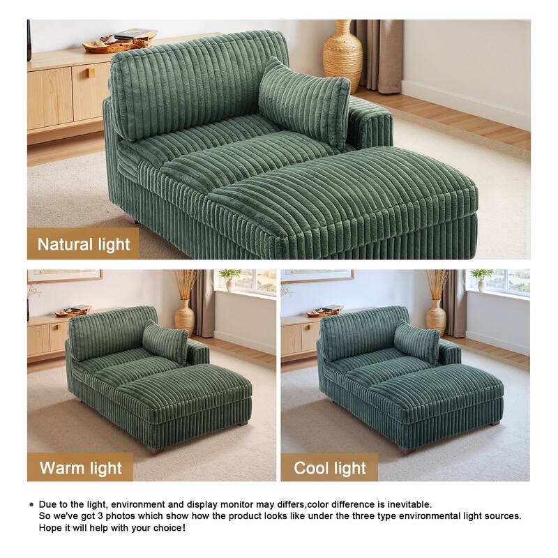 Oversized L-Shape Upholstered Chaise Lounge Sofa Couch