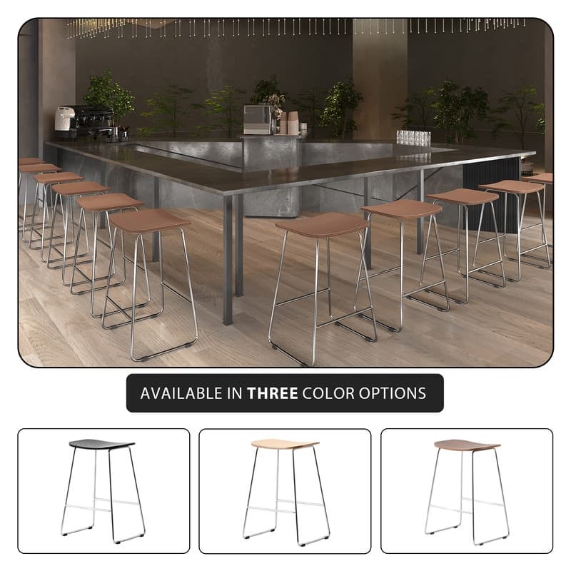 Melrose Modern Wood Saddle Seat Counter Stool by LeisureMod
