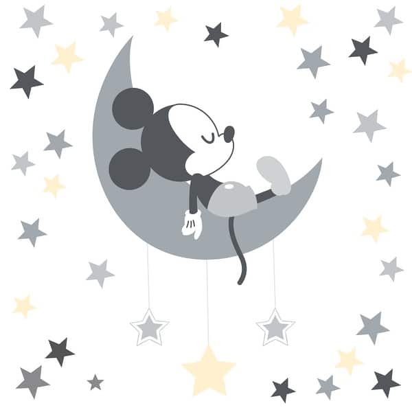 slide 2 of 3, Disney Baby Mickey Mouse Gray/Yellow Celestial Wall Decals by Lambs & Ivy