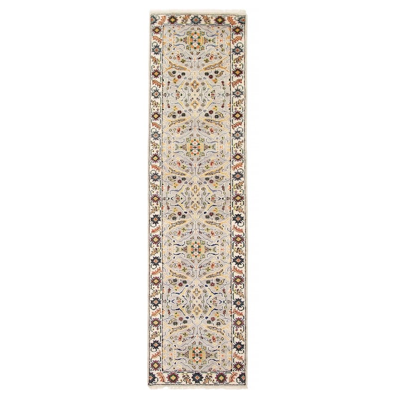ECARPETGALLERY Hand-knotted Serapi Heritage Light Grey Wool Rug - 2'5 x 10'1 - Light Grey - 2'5 x 10'1