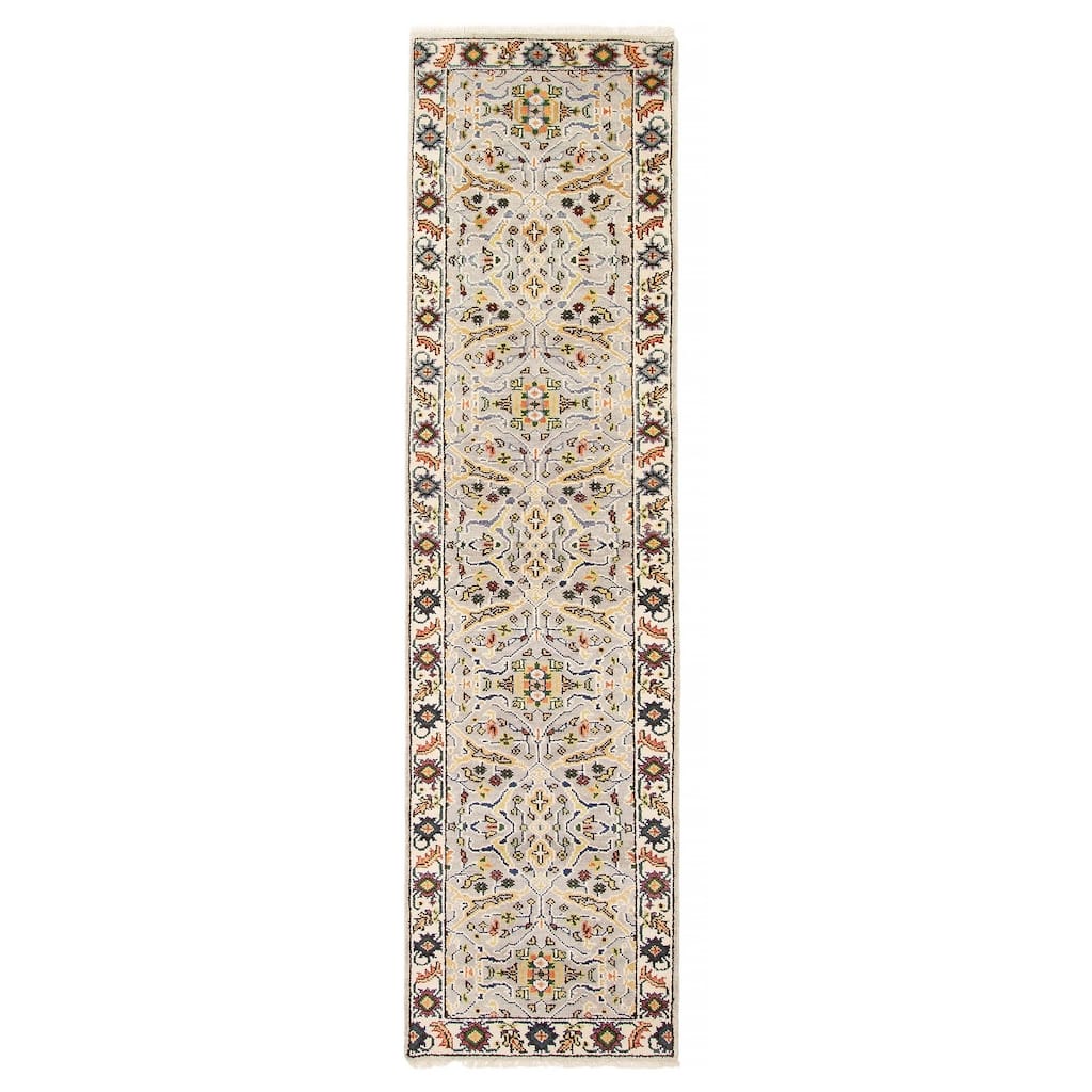 ECARPETGALLERY Hand-knotted Serapi Heritage Light Grey Wool Rug - 2'5 x 10'1
