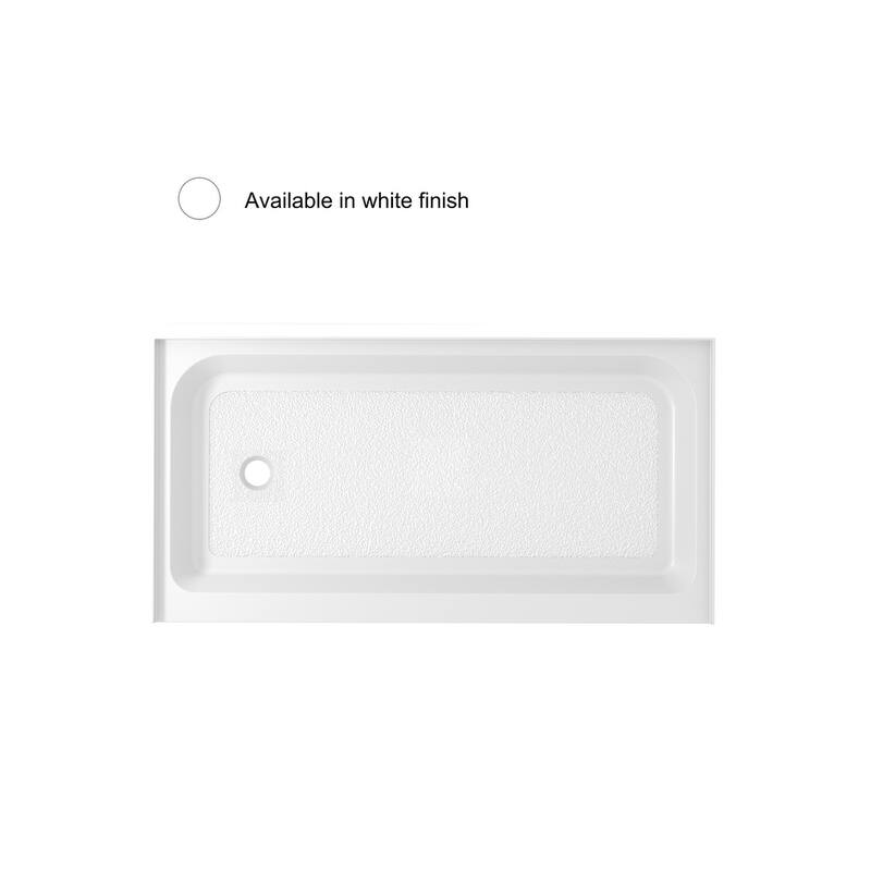 Indigo Home 60x32 inch Single Threshold Shower Tray Left Drain in White