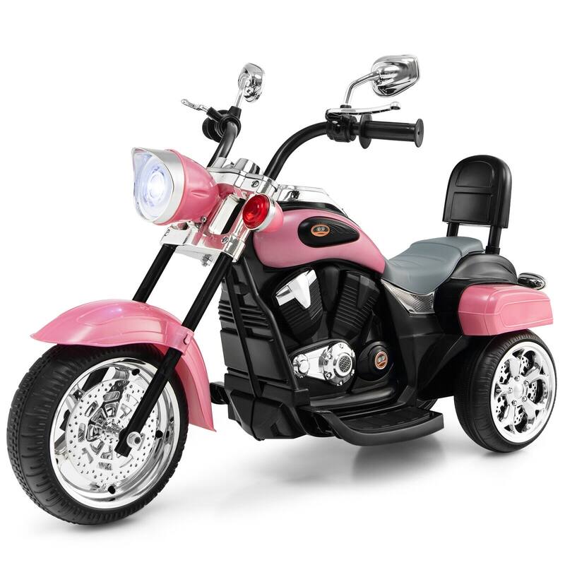 6V Powered Toddler 3-Wheel Motorbike Ride On Toy with Horn and Headlight - 36" x 19" x 25" (L x W x H)