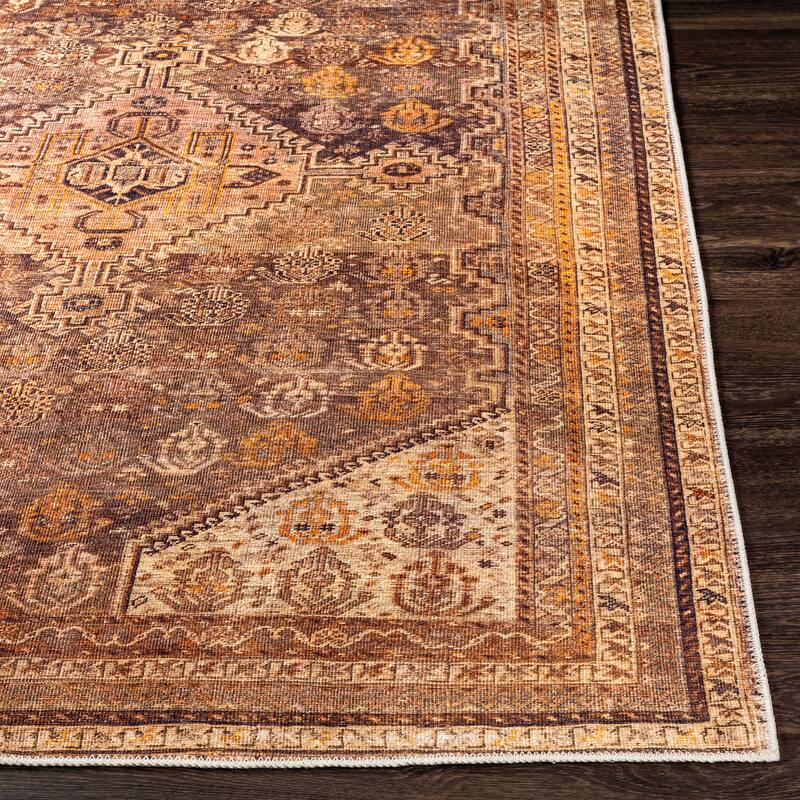 Livabliss Prabhu Traditional Medallion Machine Washable Area Rug