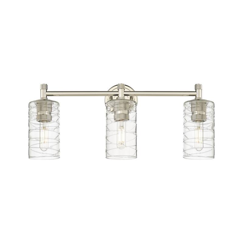Innovations Lighting 434-3W-11-24 Crown Point Vanity Crown Point 3 - Polished Nickel / Deco Swirl