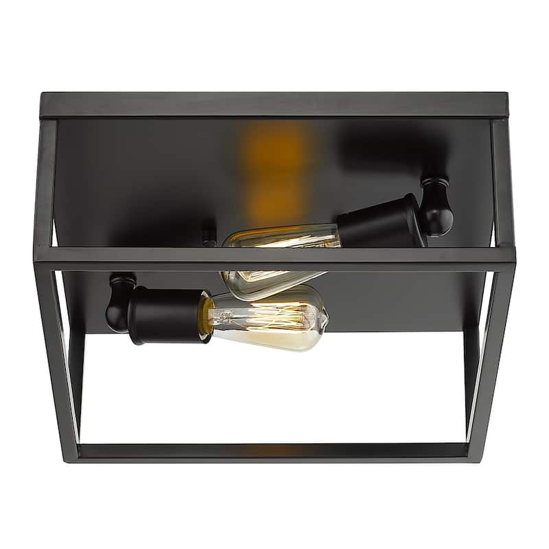 Golden Lighting Wesson 2-light Flush Mount in Matte Black