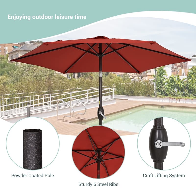 Bonosuki 7.5Ft Patio Market Umbrella Weather-Resistant Table Umbrella