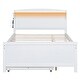 preview thumbnail 15 of 16, Twin Size Platform Bed with Storage LED Headboard, Twin Size Trundle and 3 Drawers, White