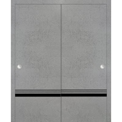 Bypass Doors 36 x 80 Planum 0012 Concrete with Sturdy Rails