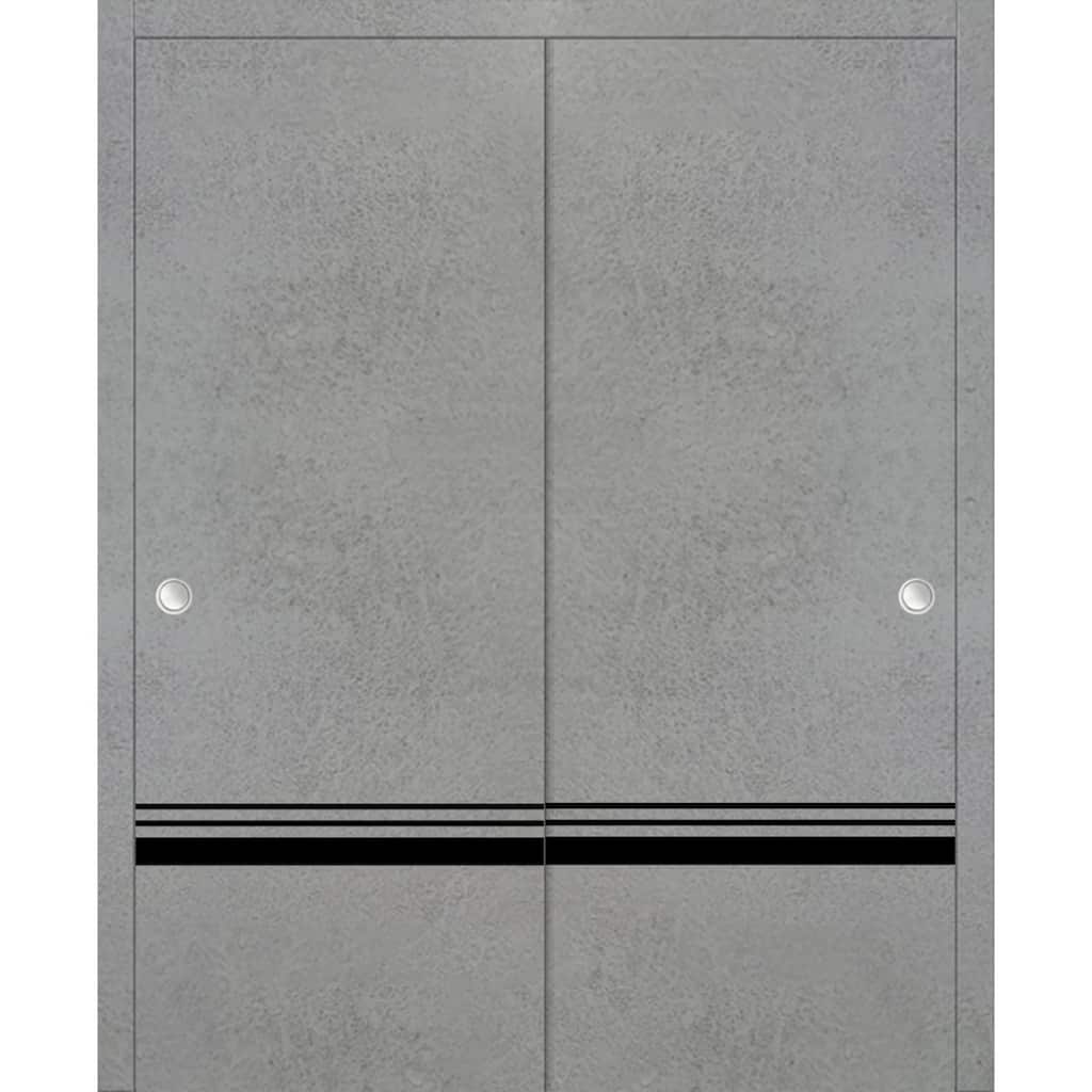 Bypass Doors 36 x 80 Planum 0012 Concrete with Sturdy Rails