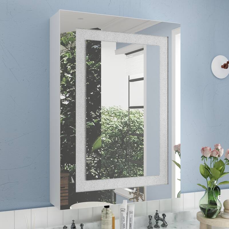Wall LED Bathroom Cabinet with Lighting and Defogger Medicine Cabinet