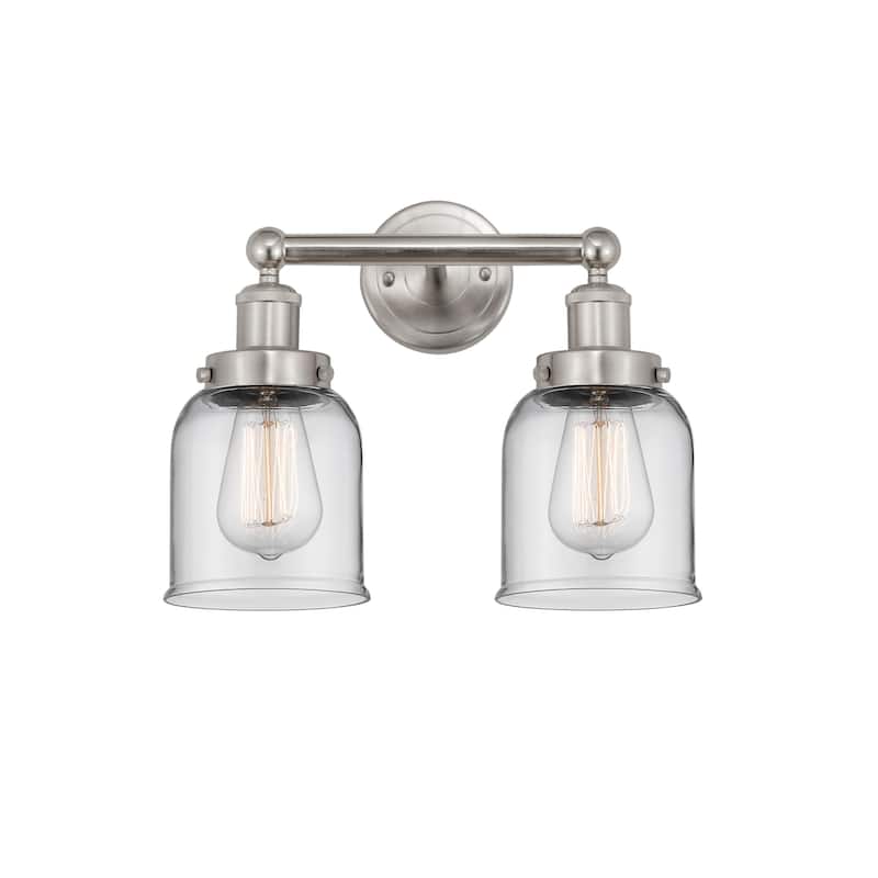 Innovations Lighting 616-2W-10-16 Bell Vanity Bell 2 Light 16" Wide - Brushed Satin Nickel / Clear