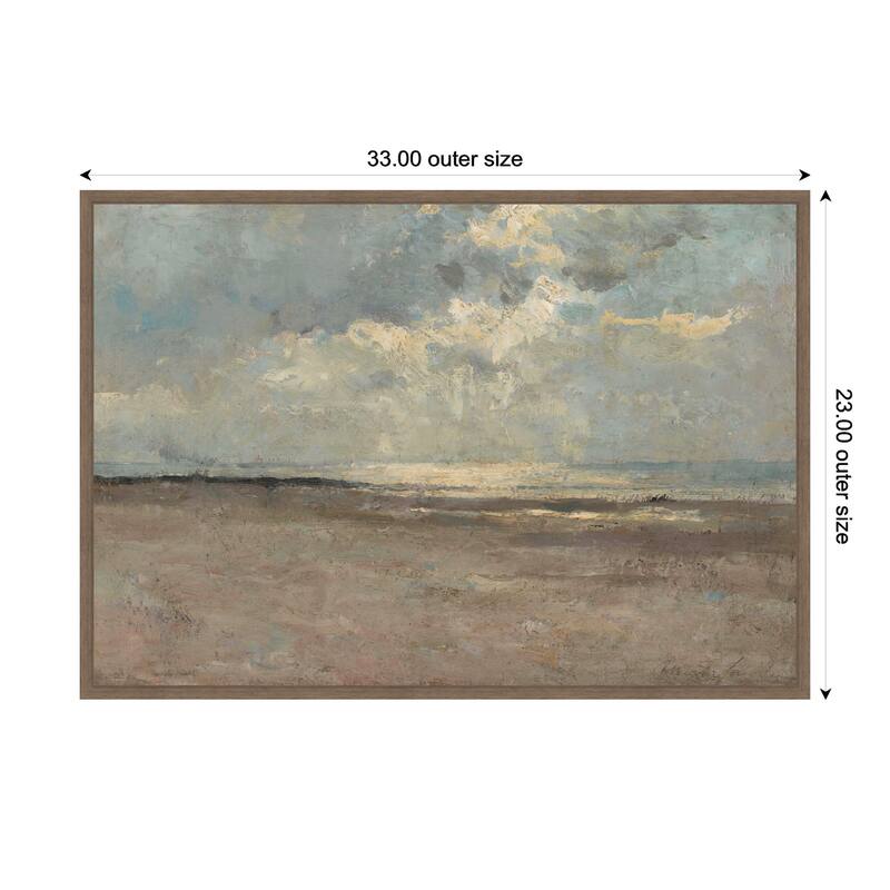 Kate and Laurel Reflections on the Sea by ALbert Baertsoen by Nostalgia Prints Framed Canvas Wall Art Print