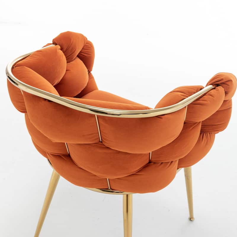 Modern Simple Leisure Velvet Single Sofa Chair - Orange