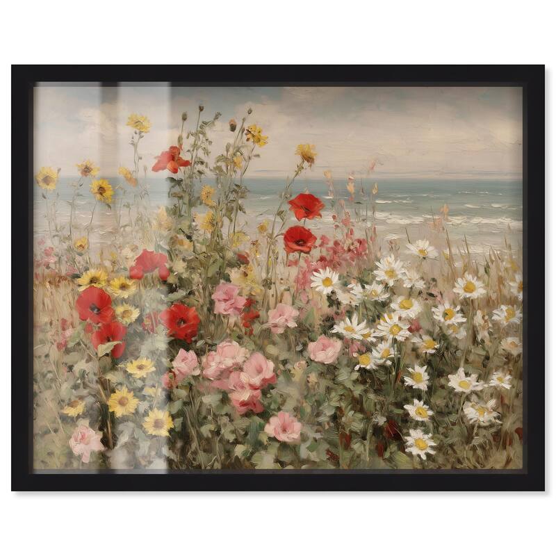 Misty Ocean Field II Shadowbox by Art Remedy - Black - 30" x 24"