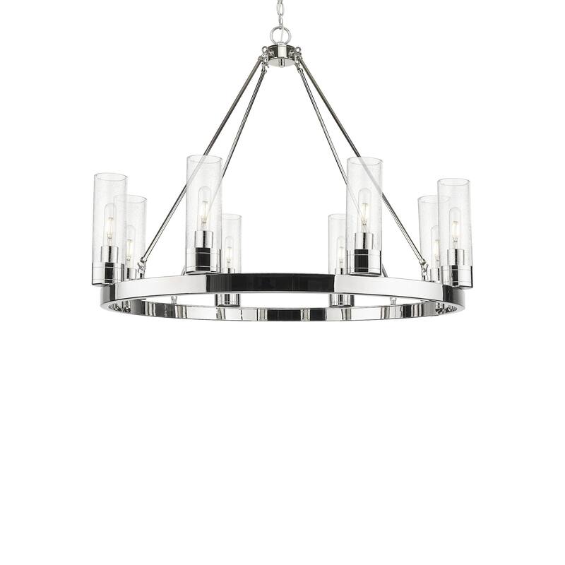 Innovations Lighting 617-8CR-28-36-8 Boreas Chandelier Boreas 8 Light - Polished Nickel / Seedy