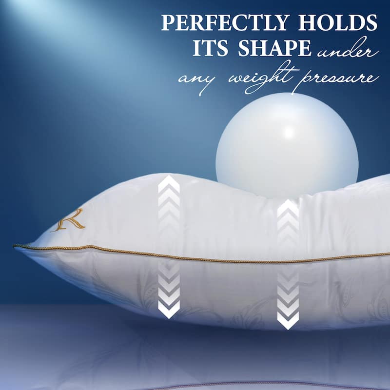 ROYAL THERAPY Professional Hotel Pillows (2-Pack) - A Set of Premium Plush Gel Microfiber Hypoallergenic Bed Pillows