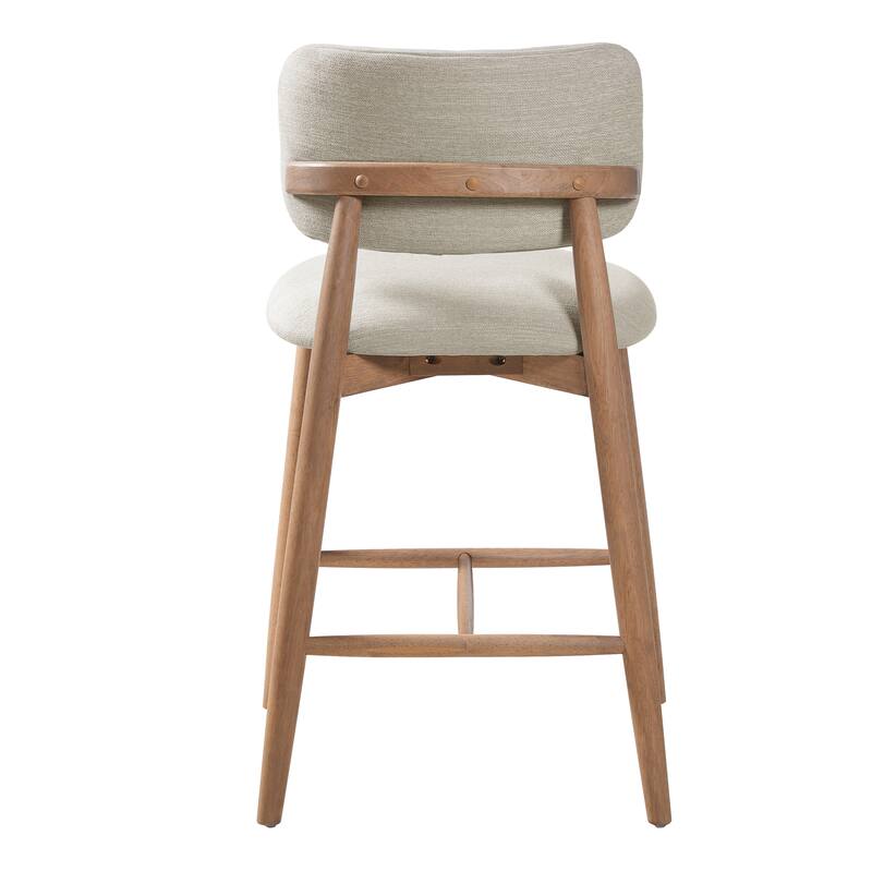 Christopher Knight Home - Monteria Modern Upholstered Bar Stool with Padded Seat & Curved Backrest, Set of 2 - 22.83"W