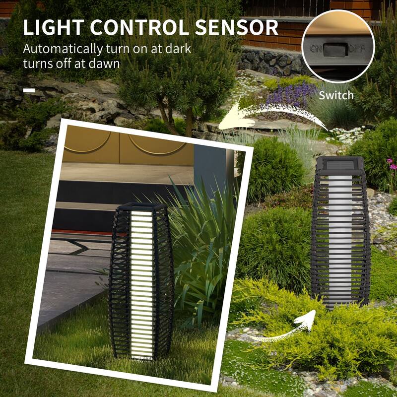 Outdoor Rattan Garden Lantern Pathway Light Decorative Driveway Lighting