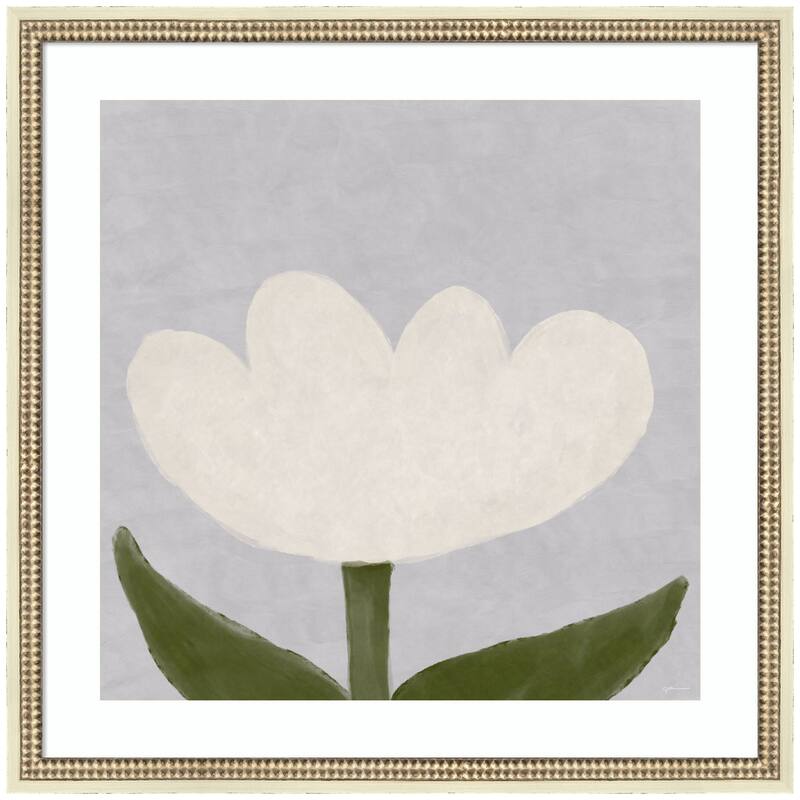 Kate and Laurel White Tulip by Gabrielly Guedes Framed Wall Art Print - 26x26