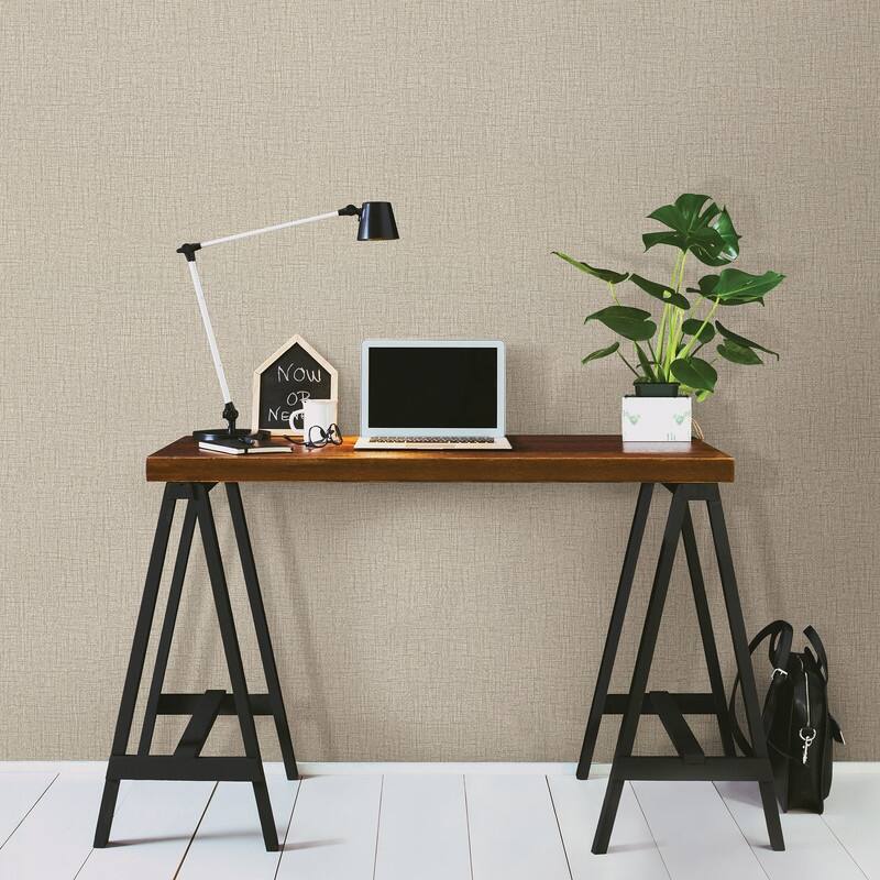 Warner Halin Khaki Cross Hatch Wallpaper