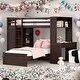 preview thumbnail 1 of 18, Contemporary Twin size Loft Bed with a Stand-alone bed, Shelves, Desk and Wardrobe, Health and Comfort, Maximized Space, Black Espresso
