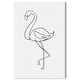 preview thumbnail 2 of 5, Wynwood Studio Canvas Animals Flamingo Outline Black and Off-white Modern & Contemporary Wall Art Canvas Print