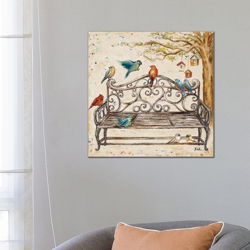 iCanvas "Birds on the Bench" by Patricia Pinto Canvas Print - 26x26x1.5