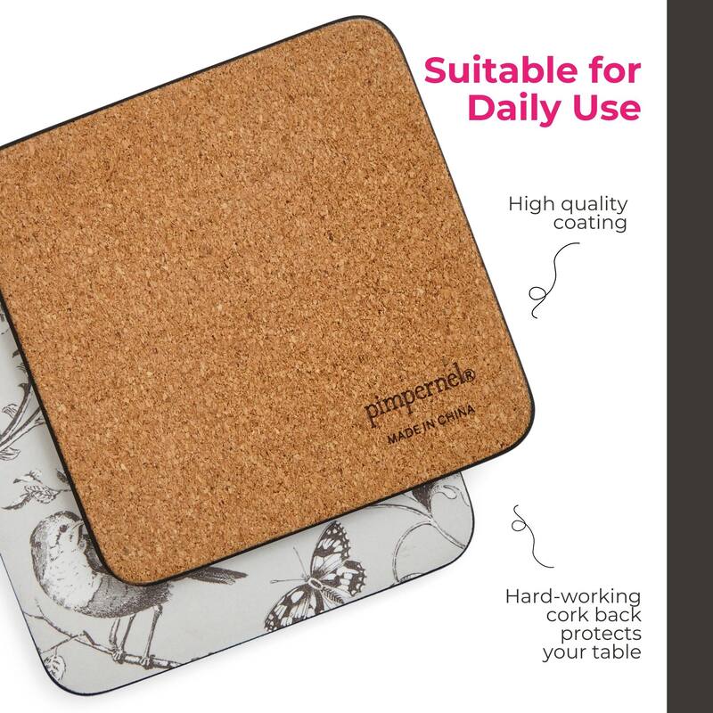 Pimpernel Set of 6 Vintage Garden Coasters - 4 Inches Sq.