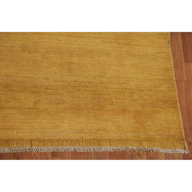 Yellow Gabbeh Oriental Square Area Rug Handmade Wool Carpet - 6'7" x 6'8"