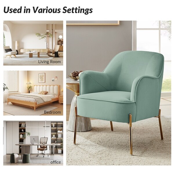 Nora Modern Velvet Accent Chair for Bedroom with Metal Legs by HULALA HOME On Sale Bed Bath Beyond 29138969