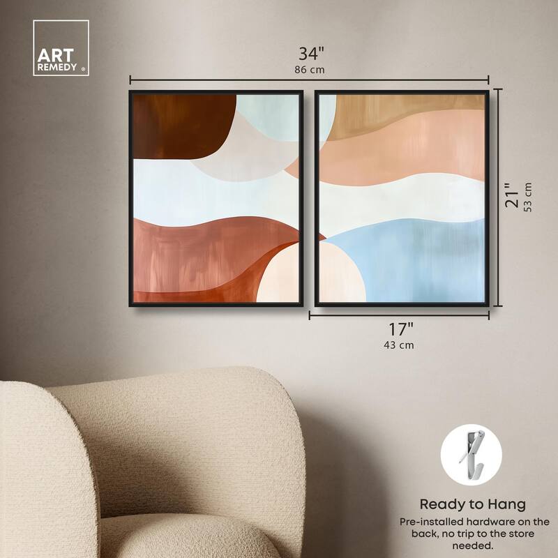 Evolving Shapes I Canvas Set of 2 by Art Remedy