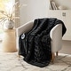 preview thumbnail 7 of 62, Beautyrest Marselle Oversized Faux Fur Heated Throw Black Texture