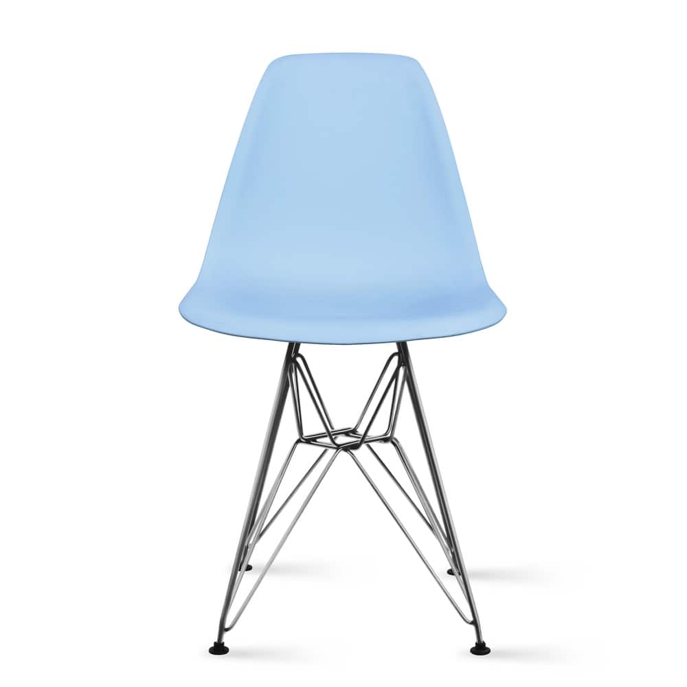 Designer Plastic Chairs Chrome Silver Wire Legs Retro Dining Accent Molded Shell Desk Office Work Chrome Base Kitchen