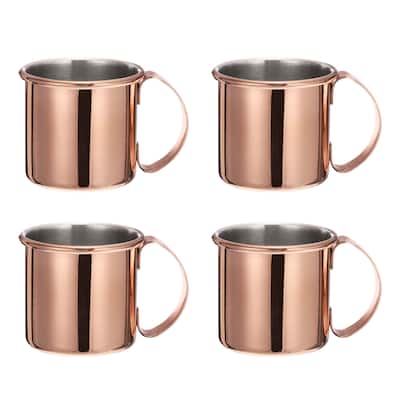 Mini Copper Mugs 60ml/2 OZ 4Pcs , Rose Gold - Rose Gold