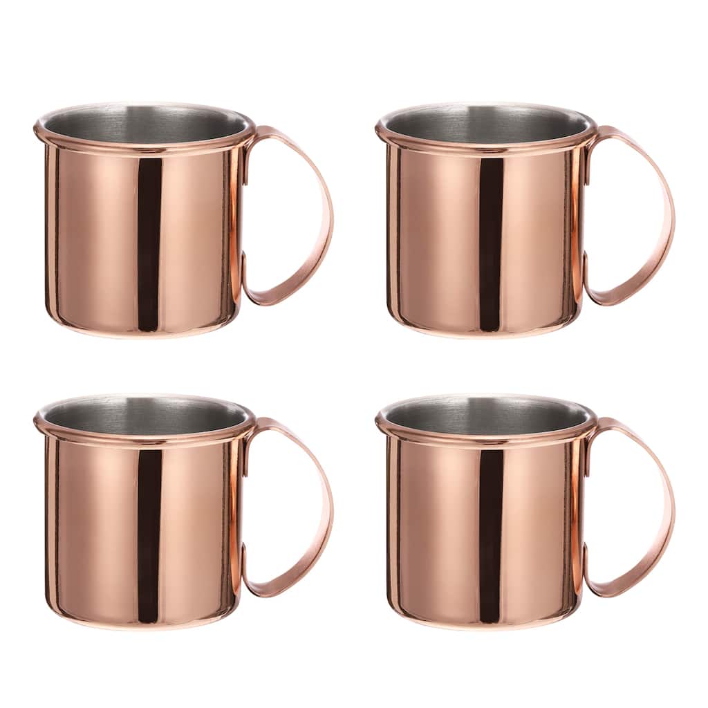 Mini Copper Mugs 60ml/2 OZ 4Pcs , Rose Gold - Rose Gold