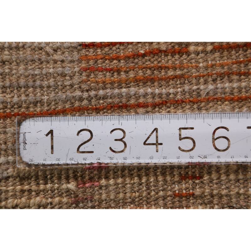Geometric Beige Moroccan Oriental Area Rug Handmade Tribal Wool Carpet - 6'11" x 9'9"