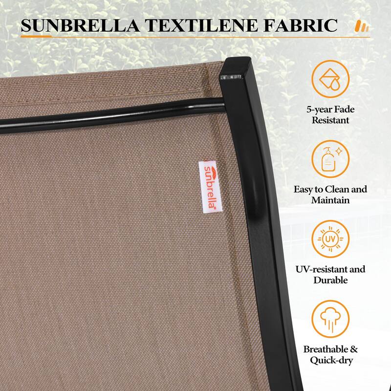 Outdoor Patio Aluminum Swivel Dining Chairs Armchair Sunbrella Fabric